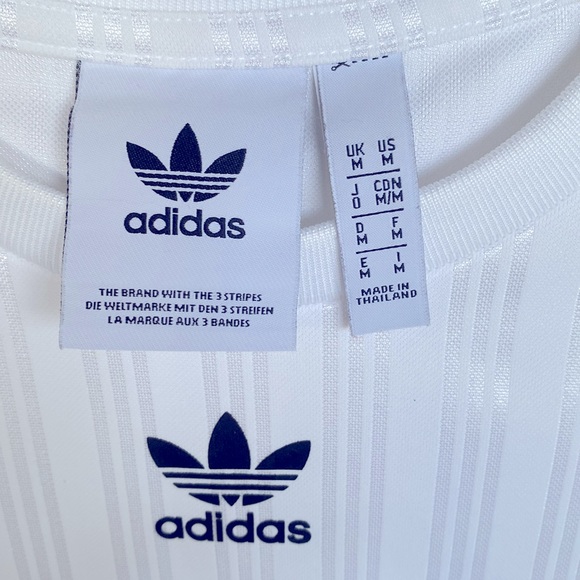 NWOT Adidas Three Stripes White Long Sleeves Crew Neck Men Size Medium - Picture 5 of 13
